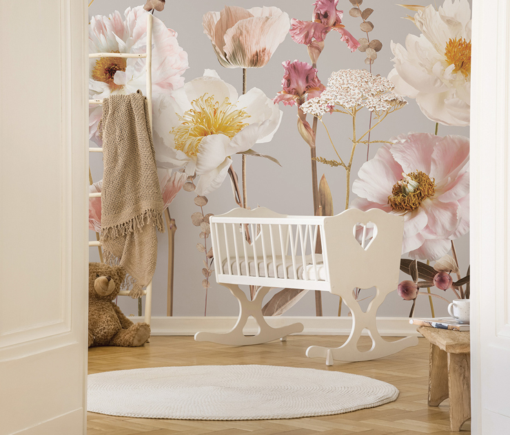 PrintsbyNature-Babyroom-Wallpaper-Nusery-Flowers-Custommade-Unique
